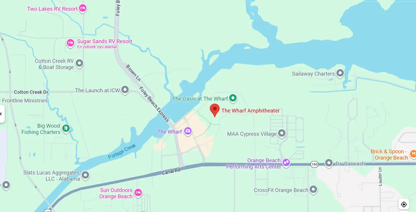 The Wharf Amphitheater (Orange Beach) - This is it on the map.